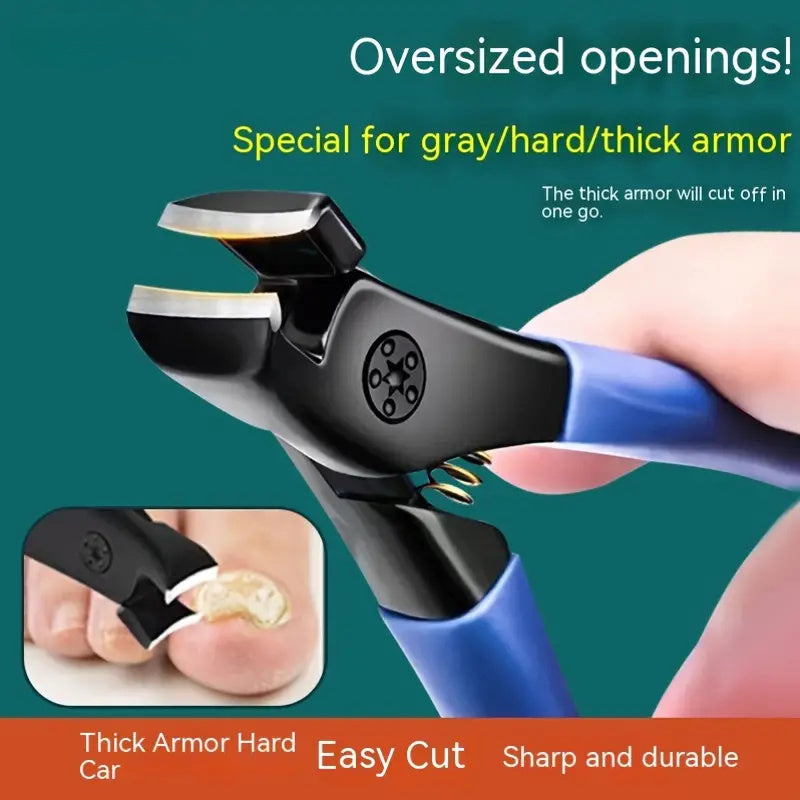 Heavy-Duty Toenail Clippers Set - Large Opening For Thick Hard Toenails, Professional Grade, Easy Grip, Splash-Proof, Sharp And Durable Nail Cutter Tool - Classic Style - For Men & Women - Suitable for Home & Travel - Perfect Gift for Seniors & People wit