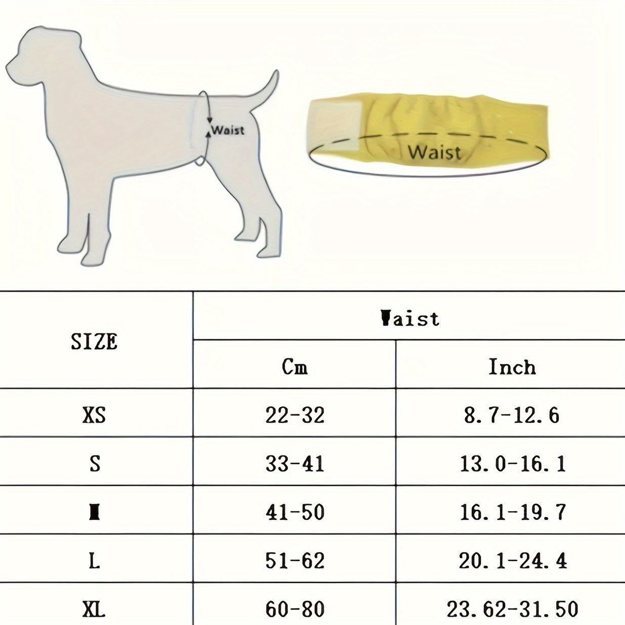 Dog Belly Band Diapers - Washable and Reusable Dog Wraps for Male Dogs, Leakproof Pet Dog Incontinence Pants, Durable with Magic Tape Closure for Comfort Fit, Target Species: Dogs, Major Material: Blended