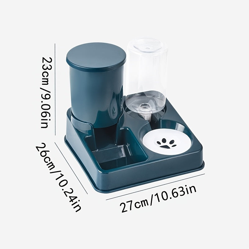 Automatic 2-in-1 Pet Feeder and Water Dispenser Set - Gravity Feeding & Drinking Station for Dogs - Uncharged, No Battery Required, Indoor Use