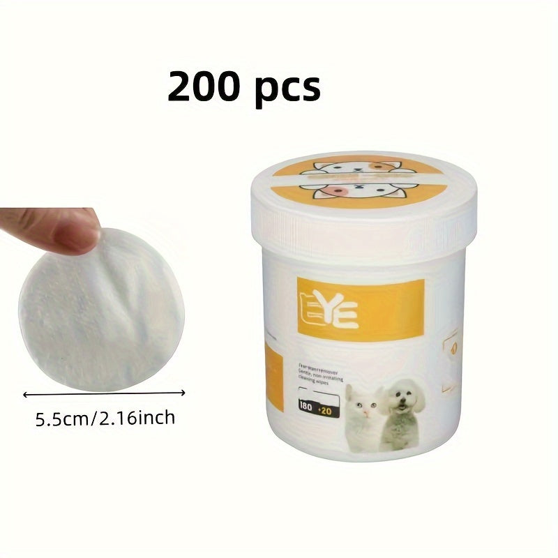 Durable Polyester 200 Pieces Pet Eye Wet Wipes - Cat Eye Cleaner: Removing Tear Stains, Safe for Cats