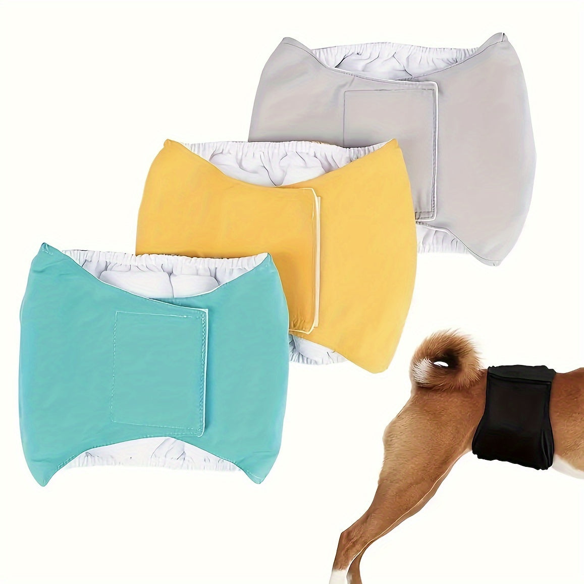 Dog Belly Band Diapers - Washable and Reusable Dog Wraps for Male Dogs, Leakproof Pet Dog Incontinence Pants, Durable with Magic Tape Closure for Comfort Fit, Target Species: Dogs, Major Material: Blended
