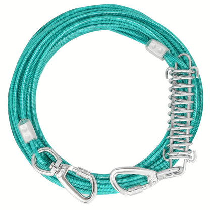 Heavy Duty Dog Tie Out Cable - 10FT 15FT 20FT 25FT 30FT 40FT 50FT 75FT 100FT Chew Proof Dog Leads for Yard, Durable Dog Runner for Large Dogs Up to 125lbs, Camping and Outdoor Use