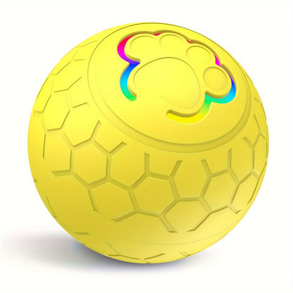 Dog Toys Bouncing Ball, Smart Bouncing Dog Ball, Teething Toys for Puppies, 56mm Diameter, Puppy Toy Ball with Colorful Flashing Lights, USB Rechargeable