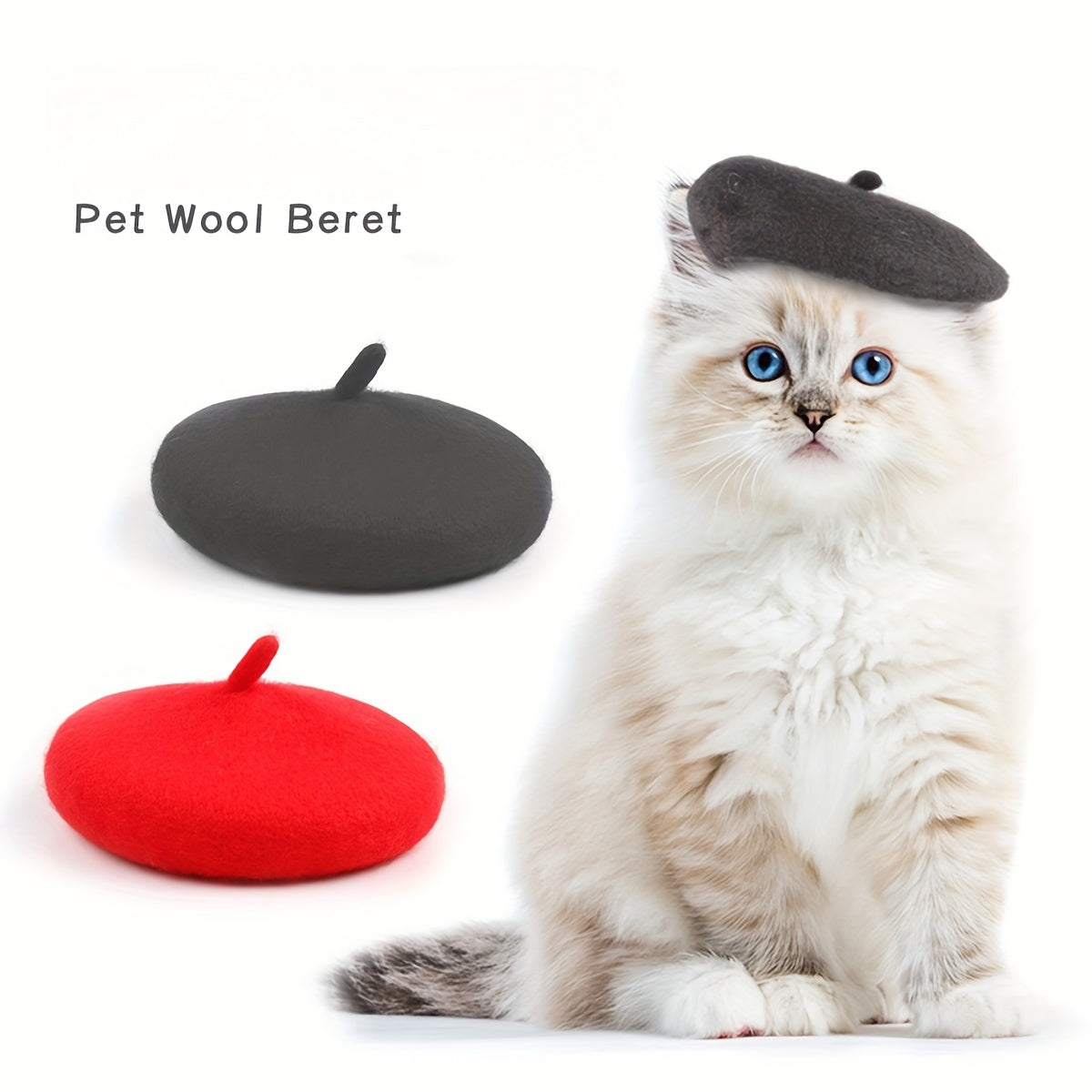 1pc Cute Pet Beret Hat For Dog And Cat Headgear, Dog Hat, Cat Headdress, Pet Photo Props