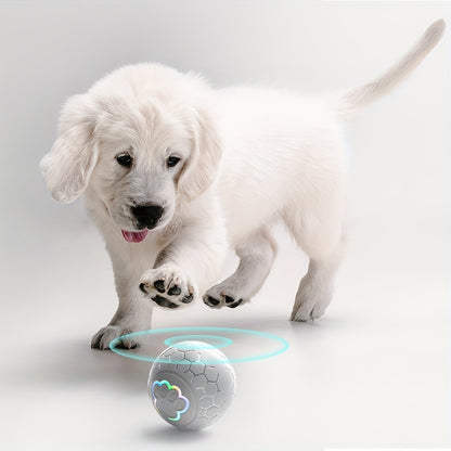 Dog Toys Bouncing Ball, Smart Bouncing Dog Ball, Teething Toys for Puppies, 56mm Diameter, Puppy Toy Ball with Colorful Flashing Lights, USB Rechargeable