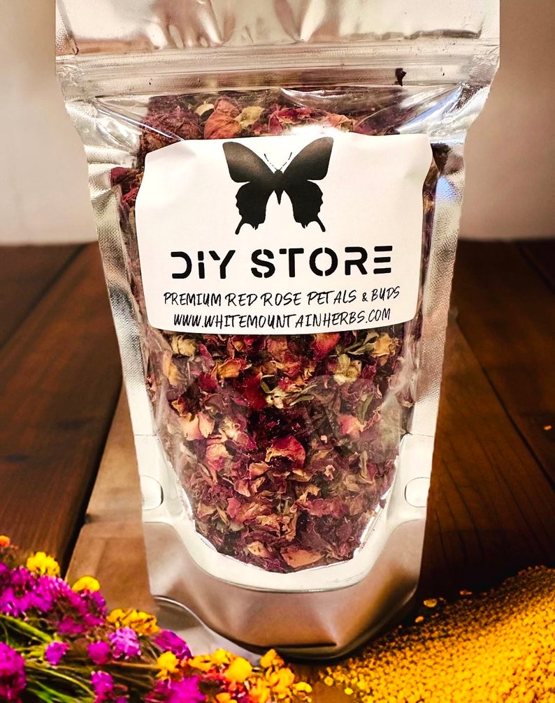 Rose Buds Petals Wild Crafted Flower Dried ~ Fragrant Wedding Flowers Tea Bulk ~ Rosa Canina